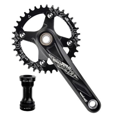 LSRRYD Mountain Bike Crankset with Single-Speed Chainring and Bottom Bracket
