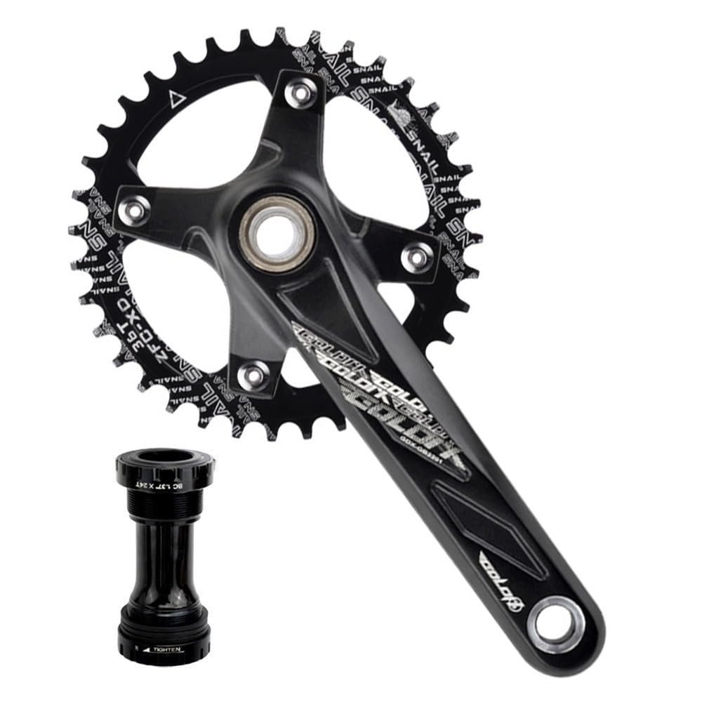 LSRRYD Mountain Bike Crankset with Single-Speed Chainring and Bottom Bracket