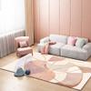 Rug-QJDDUP Short-Pile Area Rug, 110 x 200 cm, Red, Pink, Orange and Yellow Geometric Design view 2