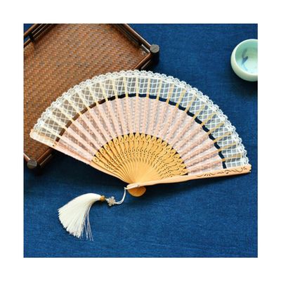 BIVVI Pink Folding Hand Fan, Japanese Style