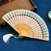 BIVVI Pink Folding Hand Fan, Japanese Style view 2