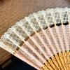 BIVVI Pink Folding Hand Fan, Japanese Style view 4