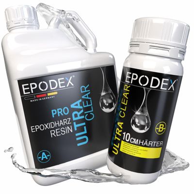EPODEX PRO MAX Epoxy Resin Set, up to 10 cm, GREEN – Glow in the Dark, 3 kg