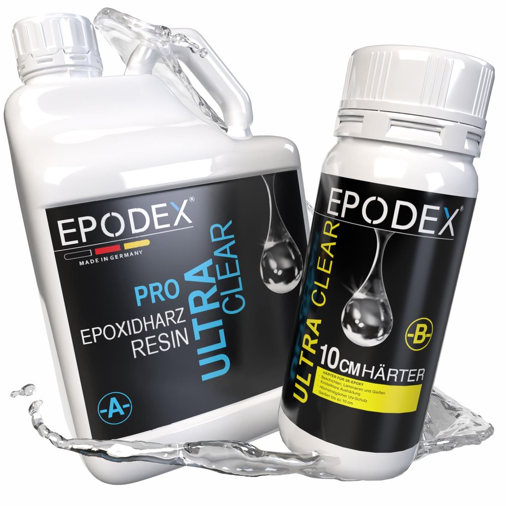 EPODEX PRO MAX Epoxy Resin Set, up to 10 cm, GREEN – Glow in the Dark, 3 kg