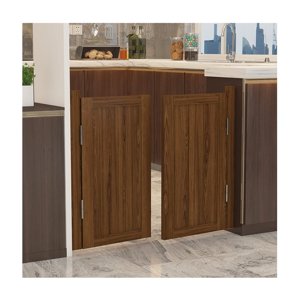 BOHHO Café Saloon Swing Doors, Louvered, Self-Closing, Customizable Size, W95 x H90 cm (37 x 35 in)