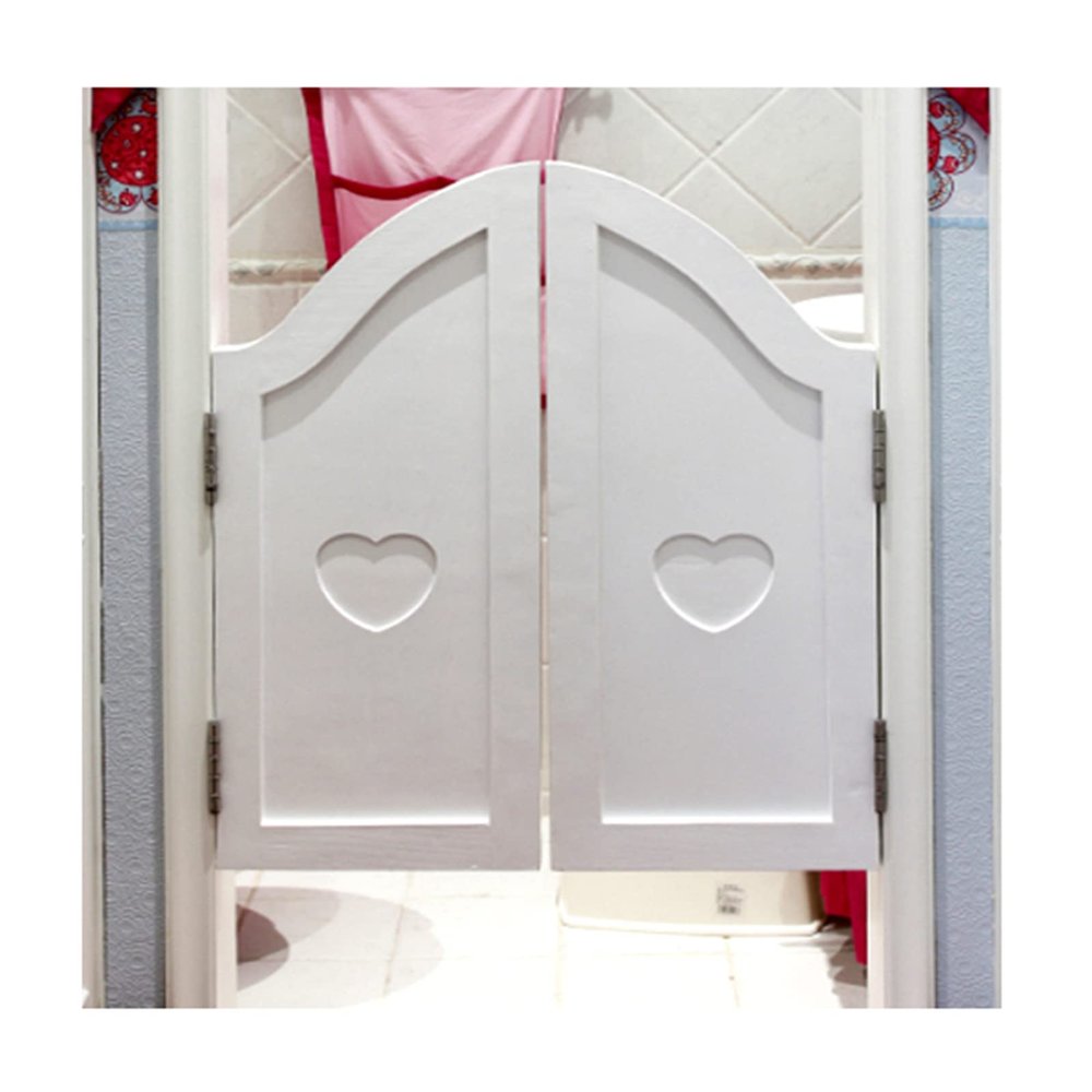 BOHHO Retro Louvered Self-Closing Saloon Swing Door, Customizable, W110 x H80 cm (43 x 31 in)