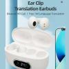 Translator Headphones, 144 Languages, Stereo Clip-On Translation Earbuds with Charging Case, White view 3