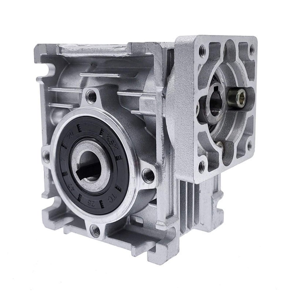 Worm Gear Speed Reducer for NEMA 23 DC Motor, RV030, 14 mm Output, 5:1–80:1