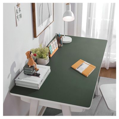 Gro Leather Desk Mat, Waterproof Faux Leather Desk Pad, Warm Mouse Pad, Wipeable Table Mat, Non-Slip Desk and Dining Table Cover (50 x 100 cm, Dark Green)