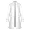 Men's Vintage Tailcoat Jacket, Long Sleeve Gothic Costume Shirt, M3-White view 1