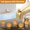 Dreyoo Universal Tub Spout with Diverter, Polished Brass view 3