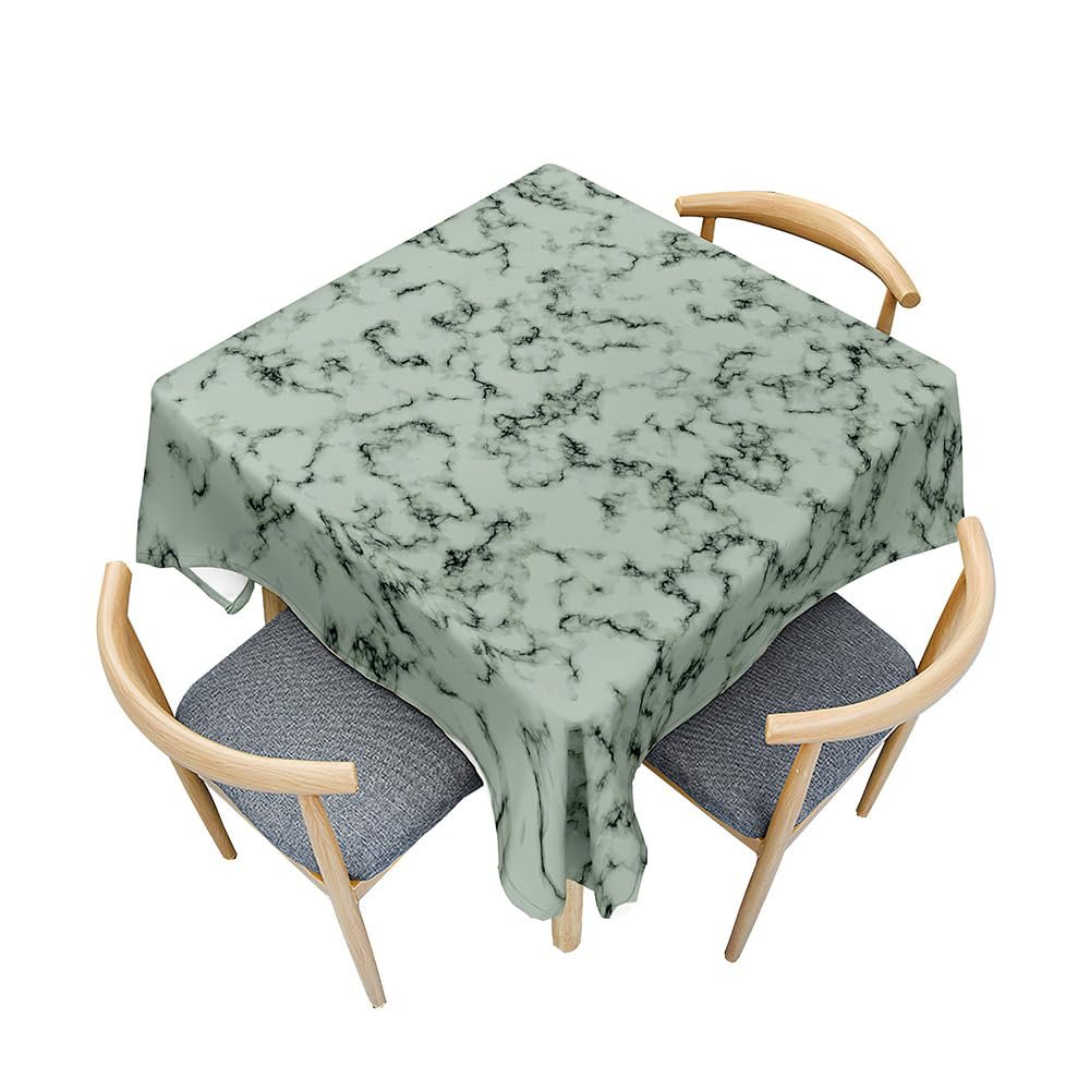 Mateju 3D Marble Tablecloth, Washable Square Table Cover for Indoor & Outdoor Use, Table Protector for Birthday, Wedding & Festival, 120 x 120 cm, Blue