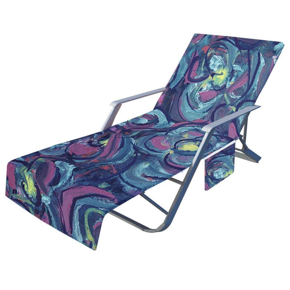 Chickwin Terry Lounger Cover with Hood, 2 Pockets, 75 x 210 cm, Watercolor