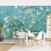 3D Effect Branches and Flowers Canvas-Style Photo Wallpaper view 4