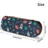 BONDIJ Haunted Mansion Printed Leather Pencil Case, Large Capacity, Cute Cosmetic Organizer Pouch with Zipper, Rocket Clipart Spaceship, One Size view 4
