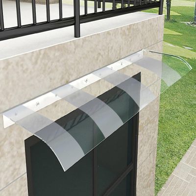 KGUDYS Polycarbonate Door Awning, Transparent Waterproof Canopy, 40 x 60 cm