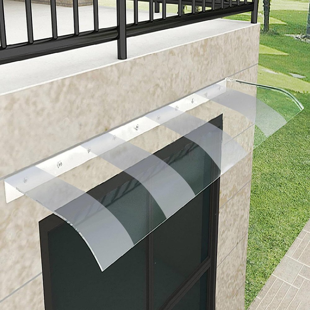 KGUDYS Polycarbonate Door Awning, Transparent Waterproof Canopy, 40 x 60 cm