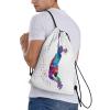 Drawstring Backpack, Basketball Girl Pattern, Waterproof, Black, S view 3
