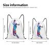 Drawstring Backpack, Basketball Girl Pattern, Waterproof, Black, S view 4