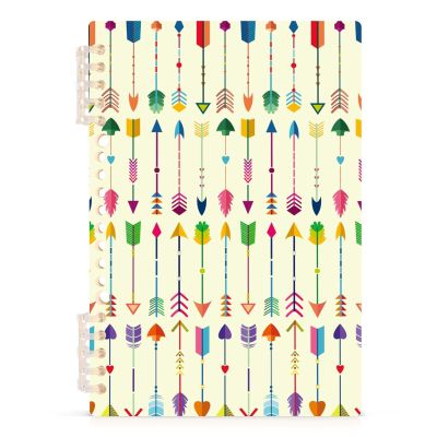 YOUJUNER A5 Spiral Notebook, Colorful Tribal Arrow Pattern, 60 Sheets, 120 Pages, 80 GSM Paper