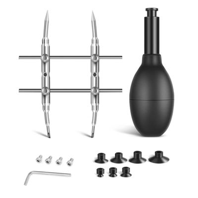 ISTOVO Lens Suction Cup and Wrench Set, IC Pickup Suction Pen with 7 Replaceable Suction Cups and Bent Tips