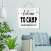 Welcome to Camp Where Friends and Marshmallows Get Toasted Family Wall Art Decor Sign, Rustic Wooden Plaque for Indoor Entryway, 12 x 12 Inches view 1