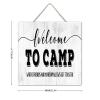 Welcome to Camp Where Friends and Marshmallows Get Toasted Family Wall Art Decor Sign, Rustic Wooden Plaque for Indoor Entryway, 12 x 12 Inches view 3