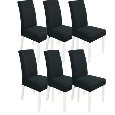 NENIUX Stretch Chair Covers, Removable and Washable, Black, 6-Pack