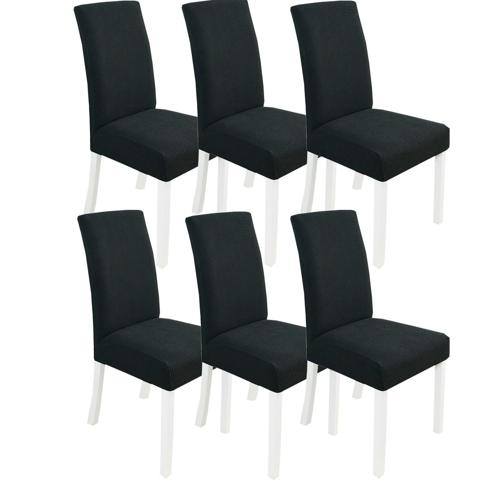 NENIUX Stretch Chair Covers, Removable and Washable, Black, 6-Pack