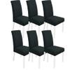 NENIUX Stretch Chair Covers, Removable and Washable, Black, 6-Pack view 1