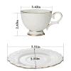 Leegg Tea Cup and Saucer Set, 2-Piece, White view 2