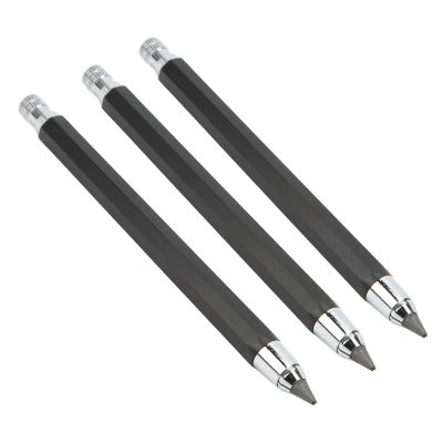 Mechanical Carpenter Pencils, 3-Pack, Versatile for Drawing, Black