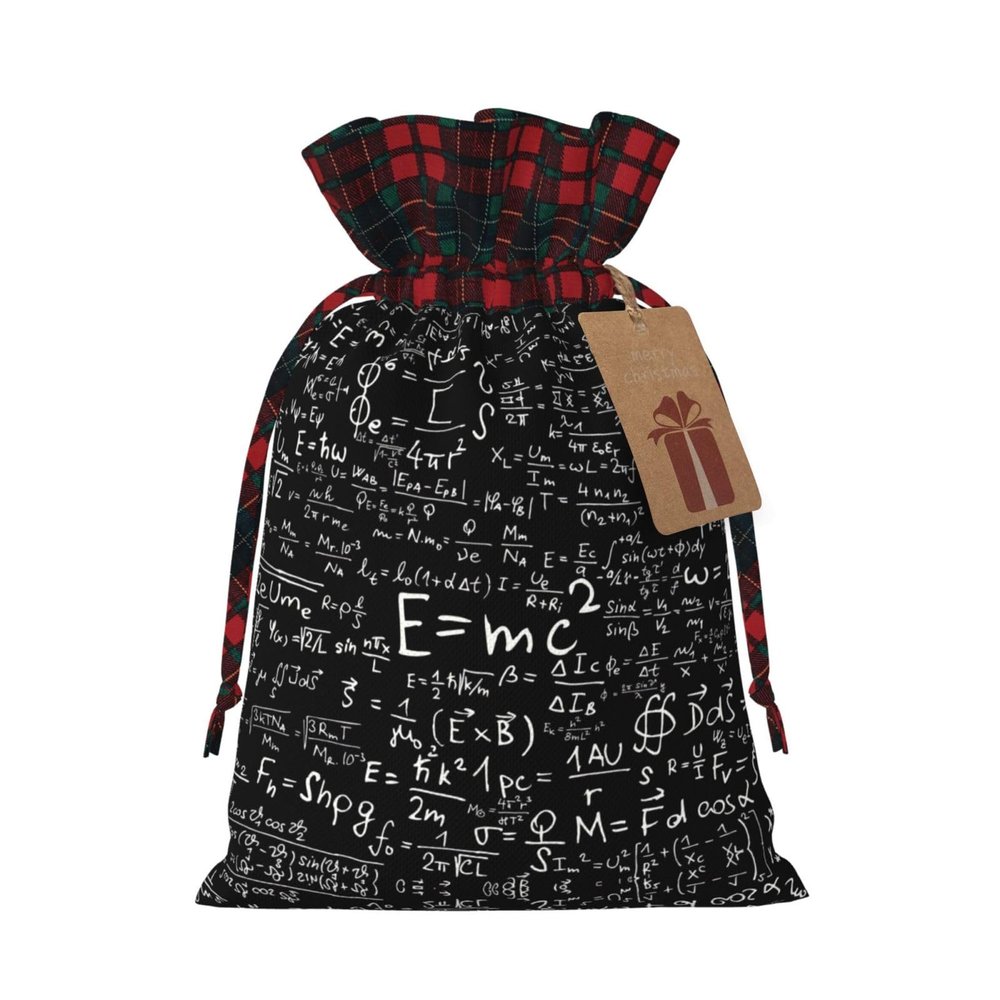 OdDdot Blackboard Print Drawstring Christmas Gift Bag