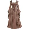 Nsercvb Women's Gothic Hooded Lace-Up Renaissance Maxi Dress view 1