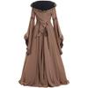 Nsercvb Women's Gothic Hooded Lace-Up Renaissance Maxi Dress view 2