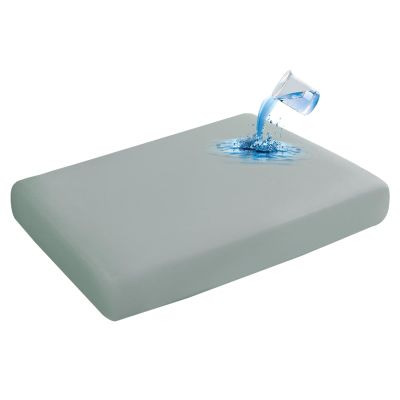 SYLC 100% Waterproof Sofa Seat Cushion Covers, Stretch Leather Set, Light Gray, Large 4-Seater
