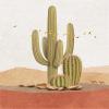 Abstract Landscape Sun and Moon Canvas Wall Art, Desert and Cactus, 60 x 80 cm x 3, Frameless view 4
