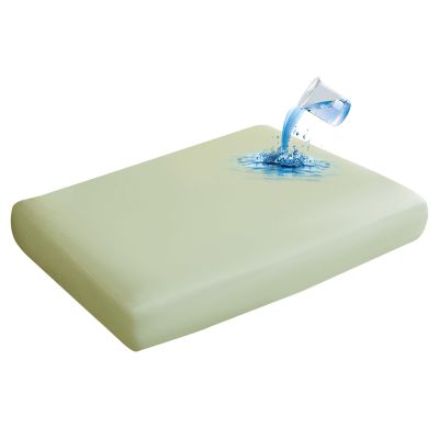 SYLC 100% Waterproof Sofa Seat Cushion Covers, Stretch Leather-Fabric Set, Light Green, 1-Seater