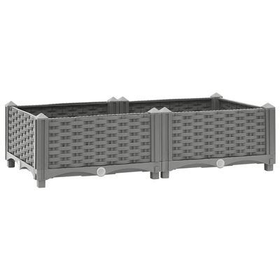 Festnight Light Gray PP Raised Garden Bed, 80 x 40 x 23 cm
