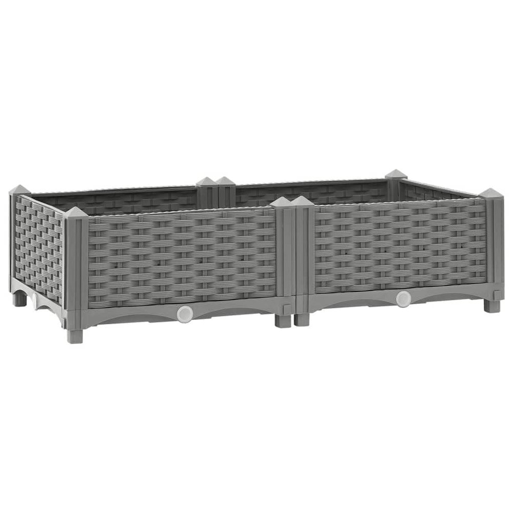 Festnight Light Gray PP Raised Garden Bed, 80 x 40 x 23 cm