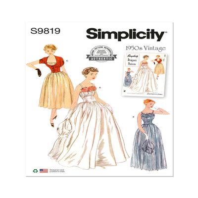 Simplicity Women's Vintage 1950s Dresses and Jacket Pattern Y5 (46-50-52)