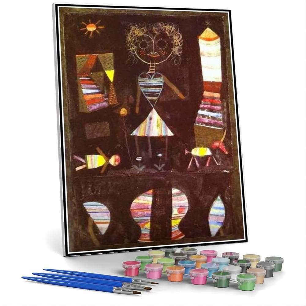 Paint by Numbers for Adults, Puppet Theater by Paul Klee, DIY Canvas Kit
