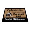 BAGEYOU Welcome Doormat with Cute Australian Shepherd and Personalized Dog Name, 60 x 40 cm view 1