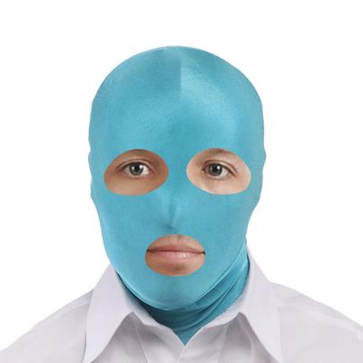 YuanDiann Adult Zentai Mask Cosplay Lycra Spandex Stretch Balaclava, Halloween Anime Stage Performance Costume, Blue Sea, Open Mouth