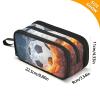 ISAOA Large-Capacity Pencil Case, Water and Fire Football Bag, #6 view 4