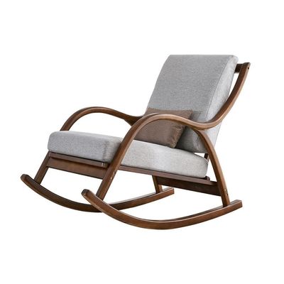 Modern Solid-Wood Rocking Chair, Gray, 120 × 65 × 76 cm