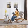 Modern Solid-Wood Rocking Chair, Gray, 120 × 65 × 76 cm view 2