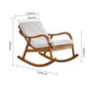 Modern Solid-Wood Rocking Chair, Gray, 120 × 65 × 76 cm view 3