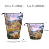 Wild Animals Print Stand-Up Pencil Case, Black, One Size view 4