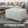 DEZYPZAM Rectangular Footstool Cover, Ivory White, S view 2